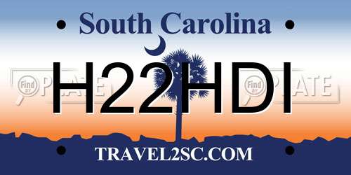 H22HDI South Carolina License Plate