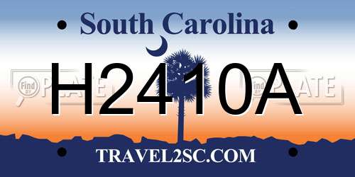 H2410A South Carolina License Plate