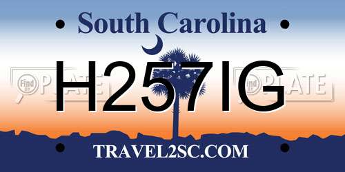 H257IG South Carolina License Plate