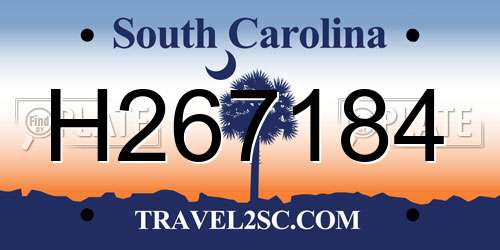 H267184 South Carolina License Plate