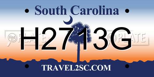 H2713G South Carolina License Plate
