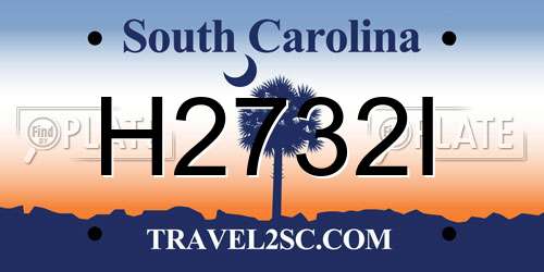 H2732I South Carolina License Plate