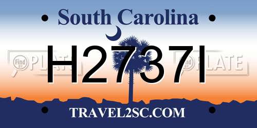 H2737I South Carolina License Plate