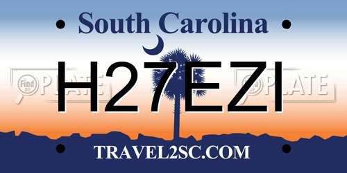 H27EZI South Carolina License Plate