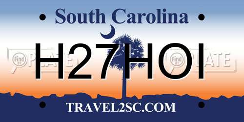 H27HOI South Carolina License Plate