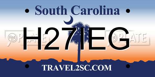 H27IEG South Carolina License Plate