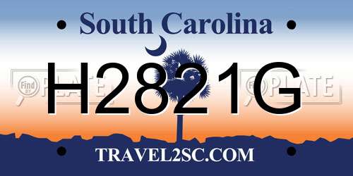 H2821G South Carolina License Plate