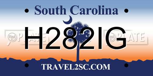 H282IG South Carolina License Plate