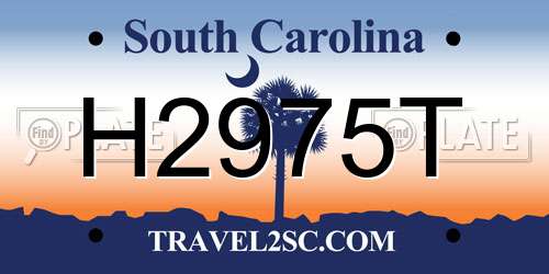 H2975T South Carolina License Plate
