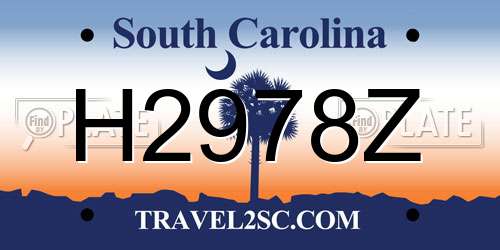 H2978Z South Carolina License Plate