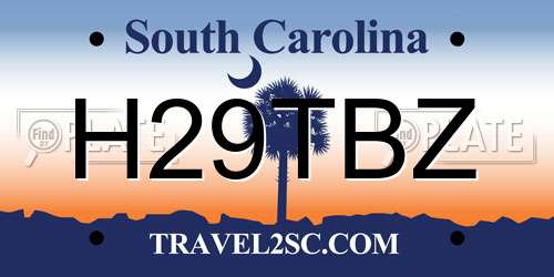 H29TBZ South Carolina License Plate