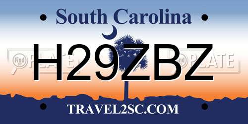 H29ZBZ South Carolina License Plate