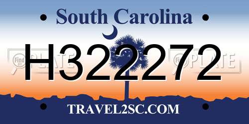 H322272 South Carolina License Plate