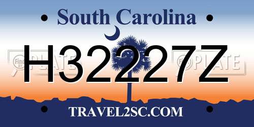 H32227Z South Carolina License Plate