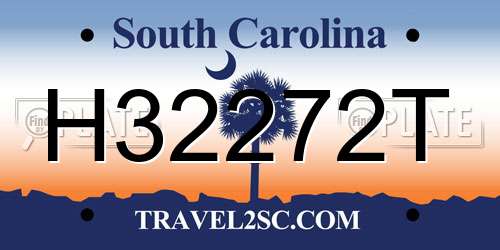 H32272T South Carolina License Plate