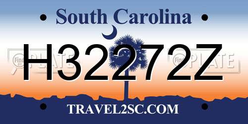 H32272Z South Carolina License Plate