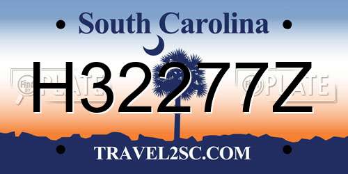 H32277Z South Carolina License Plate