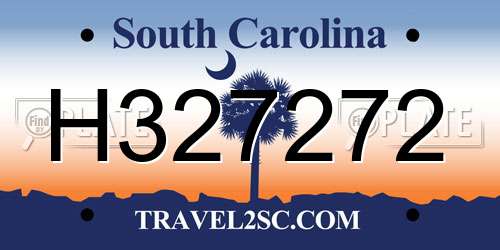 H327272 South Carolina License Plate