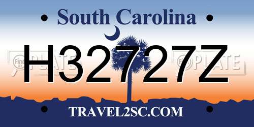 H32727Z South Carolina License Plate