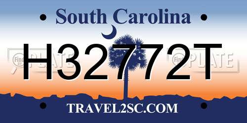 H32772T South Carolina License Plate