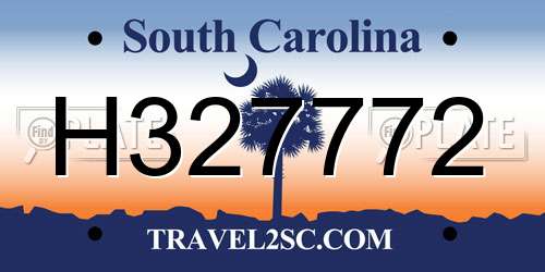 H327772 South Carolina License Plate