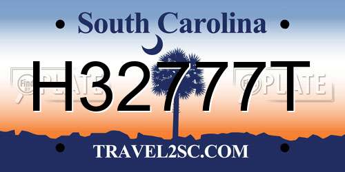 H32777T South Carolina License Plate