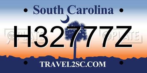 H32777Z South Carolina License Plate