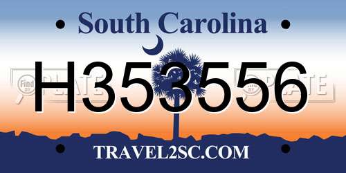H353556 South Carolina License Plate