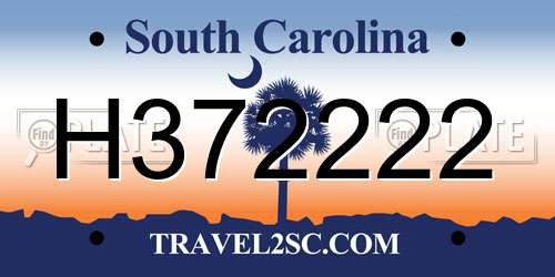 H372222 South Carolina License Plate