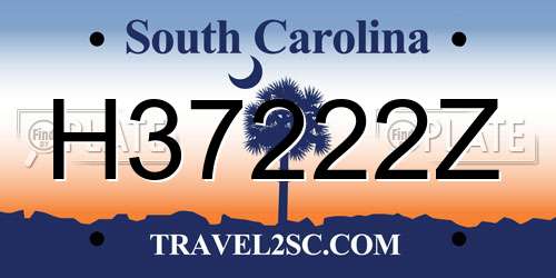 H37222Z South Carolina License Plate