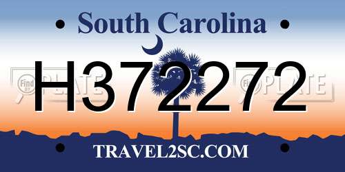 H372272 South Carolina License Plate