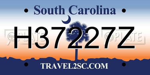 H37227Z South Carolina License Plate