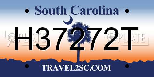 H37272T South Carolina License Plate