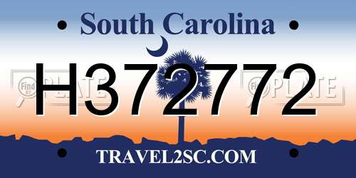 H372772 South Carolina License Plate