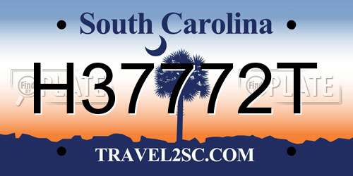 H37772T South Carolina License Plate