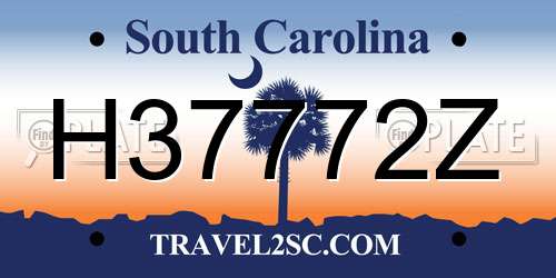 H37772Z South Carolina License Plate