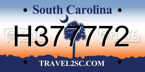 H377772 South Carolina License Plate