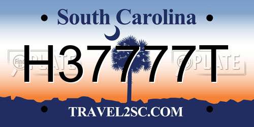 H37777T South Carolina License Plate