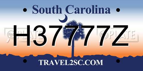 H37777Z South Carolina License Plate
