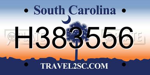 H383556 South Carolina License Plate