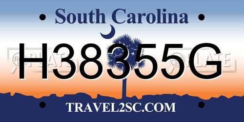 H38355G South Carolina License Plate