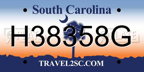 H38358G South Carolina License Plate