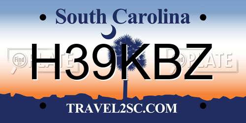 H39KBZ South Carolina License Plate