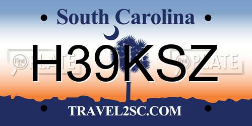 H39KSZ South Carolina License Plate