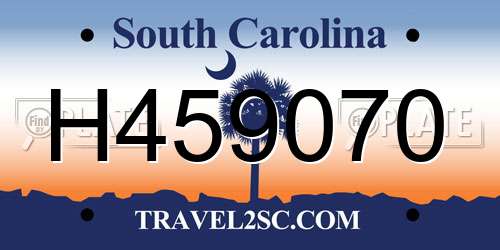 H459070 South Carolina License Plate