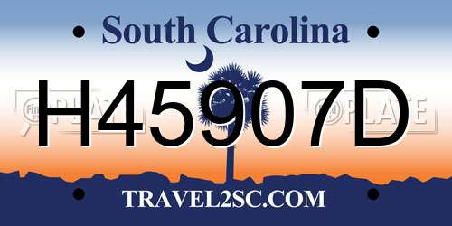 H45907D South Carolina License Plate