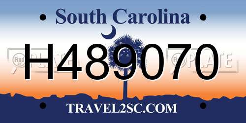 H489070 South Carolina License Plate