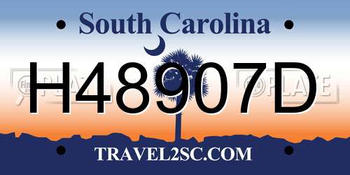 H48907D South Carolina License Plate