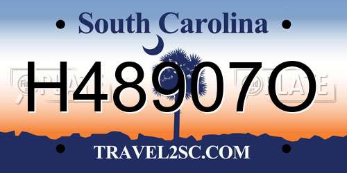 H48907O South Carolina License Plate