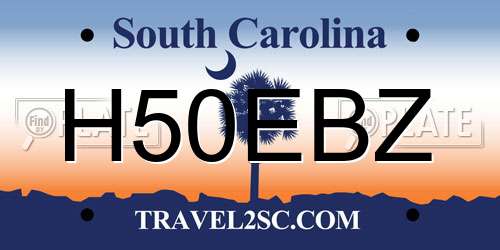 H50EBZ South Carolina License Plate